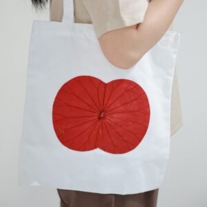 Lotus Leaf Tote Bag, Subtly Imprinted With Nature, Fabric Tote Bag Decorated With Lotus Leaves, Light & Durable, Vietnamese Souvenir, Handmade Gift