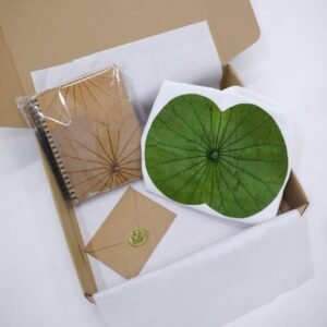 "Graceful Speech" Gift Set, Imprinted With Native Products, Gift Set Made With Lotus Notebook & Tote, Handmade Gift for Foreigner, Vietnamese Souvenir