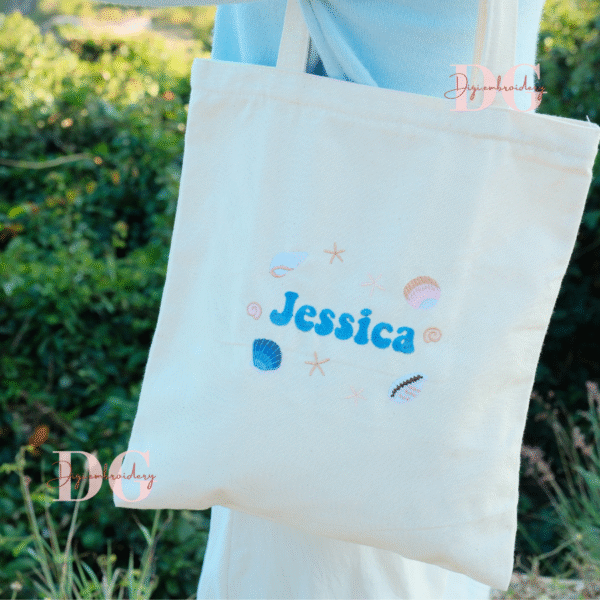 Personalized Embroidered Name Tote Bag, Distinctive Accessory, Canvas Tote Bag, Convenient Zippered Bag, Personalized Gift, Unique Birthday Gift - Image 3