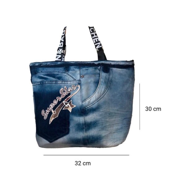 Superstar Tote Bag From Old Jeans, Confidently Express Your Unique Style, Denim Accessory, Unique Birthday Gift For Him, Creative Handmade Gift - Image 6