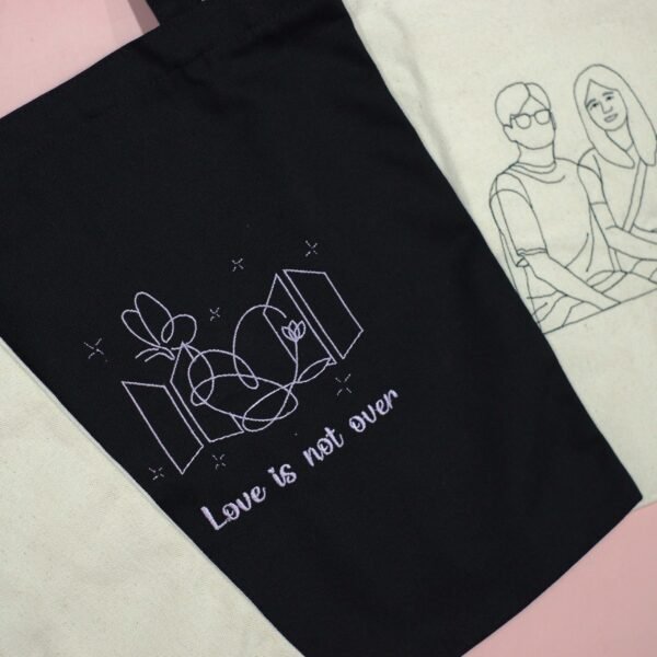 Personalized Line-Art Embroidered Tote Bag, Image & Message In Your Own Way, Personalized Bag, Various Color, Premium Fabric, Unique Birthday Gift, Personalized Gift - Image 10