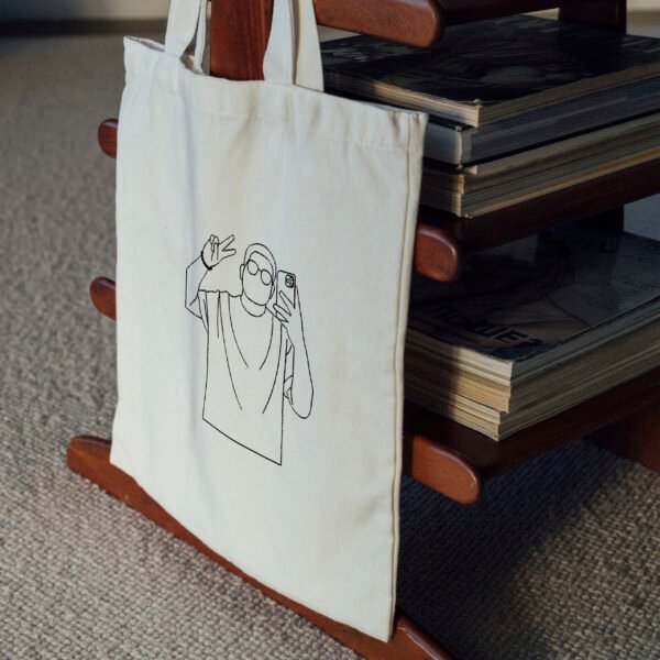 Personalized Line-Art Embroidered Tote Bag, Image & Message In Your Own Way, Personalized Bag, Various Color, Premium Fabric, Unique Birthday Gift, Personalized Gift - Image 13