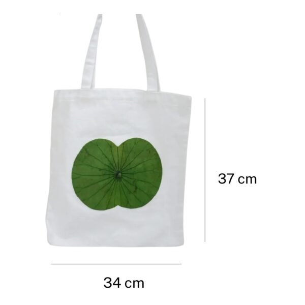 Lotus Leaf Tote Bag, Subtly Imprinted With Nature, Fabric Tote Bag Decorated With Lotus Leaves, Light & Durable, Vietnamese Souvenir, Handmade Gift - Image 4